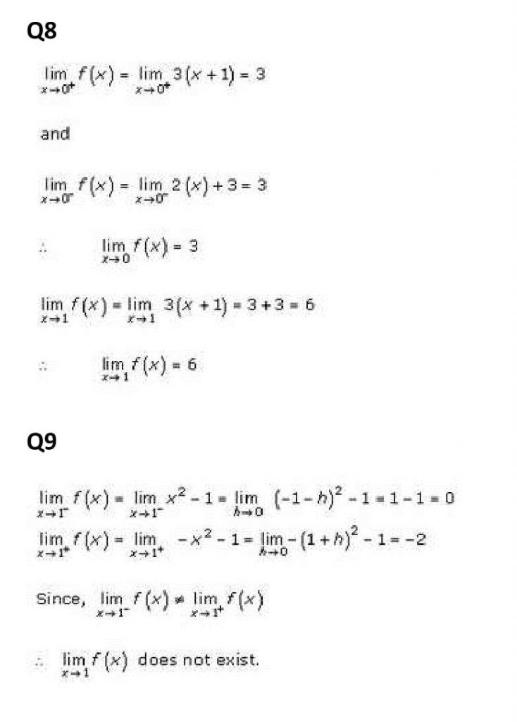 NCERT Solutions Class 11 Mathematics RD Sharma Limits-