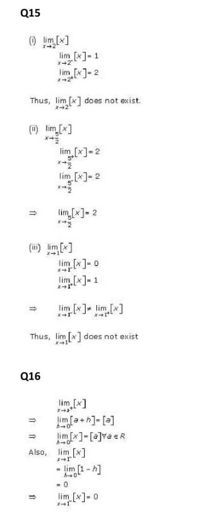 NCERT Solutions Class 11 Mathematics RD Sharma Limits-