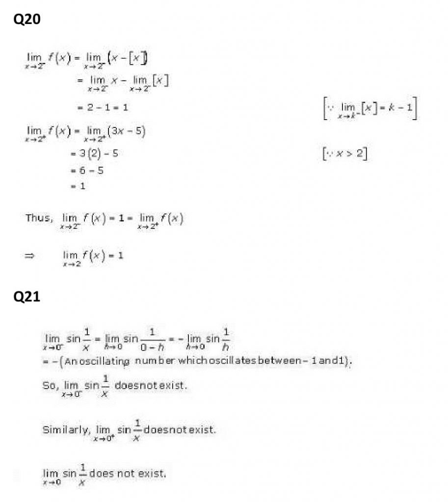 NCERT Solutions Class 11 Mathematics RD Sharma Limits-