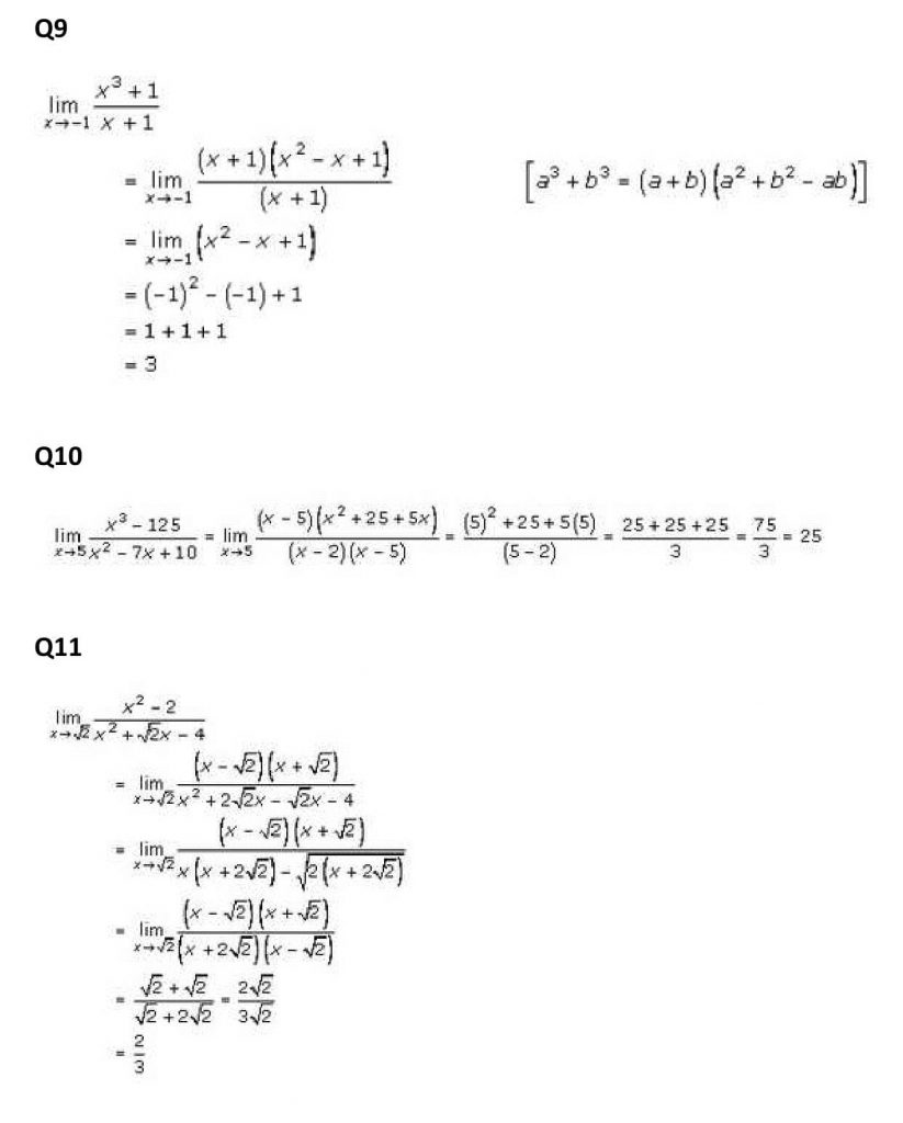 NCERT Solutions Class 11 Mathematics RD Sharma Limits-