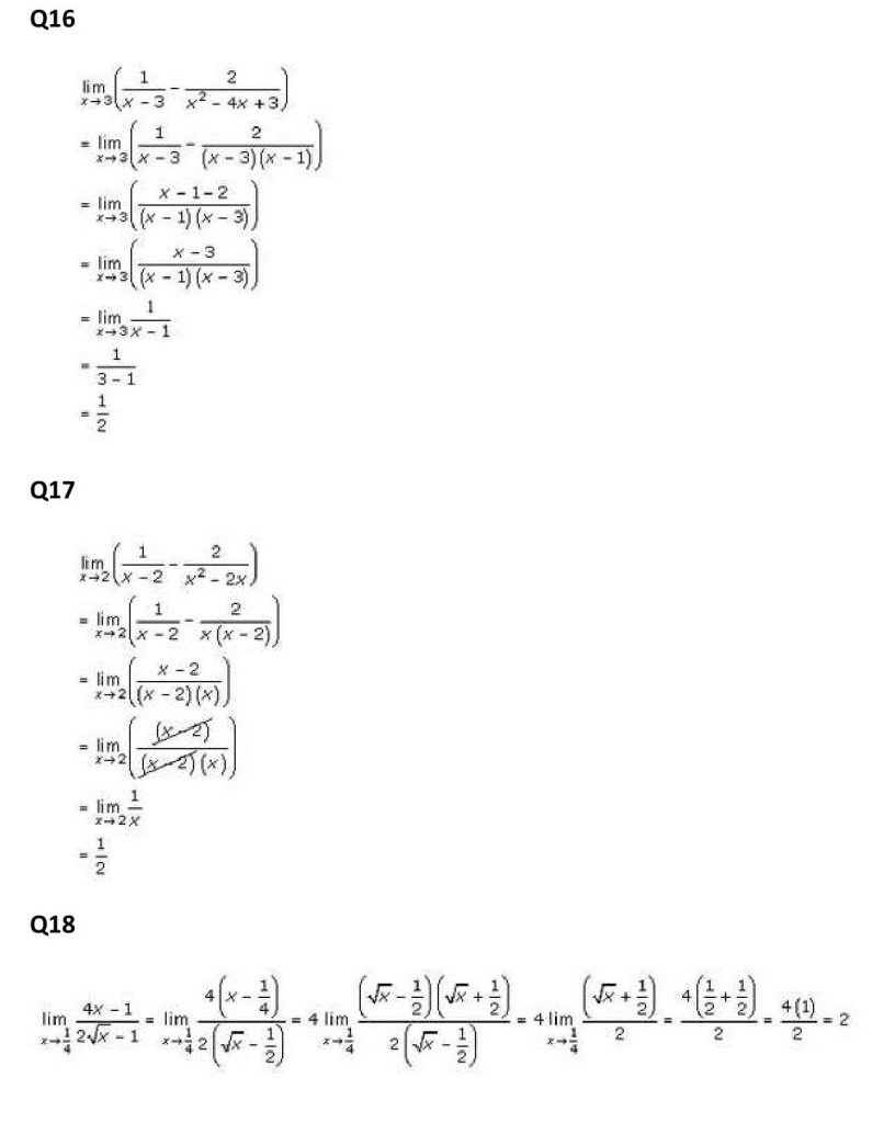 NCERT Solutions Class 11 Mathematics RD Sharma Limits-