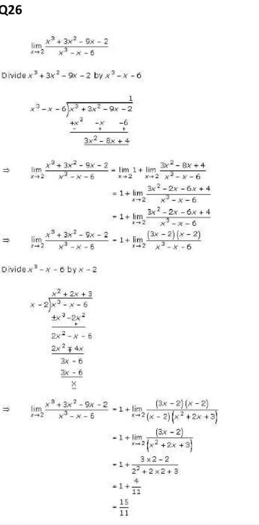 NCERT Solutions Class 11 Mathematics RD Sharma Limits-