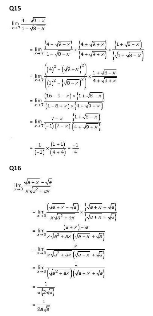 NCERT Solutions Class 11 Mathematics RD Sharma Limits-