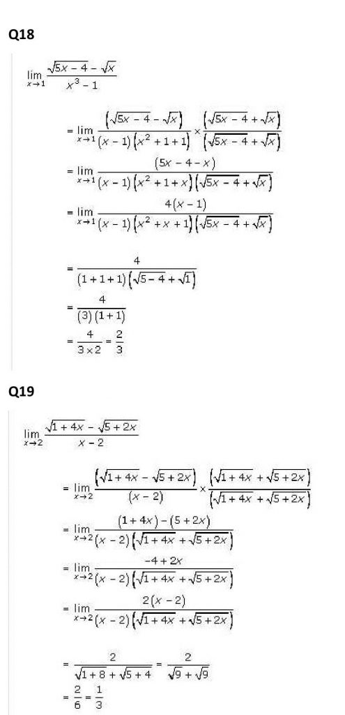 NCERT Solutions Class 11 Mathematics RD Sharma Limits-