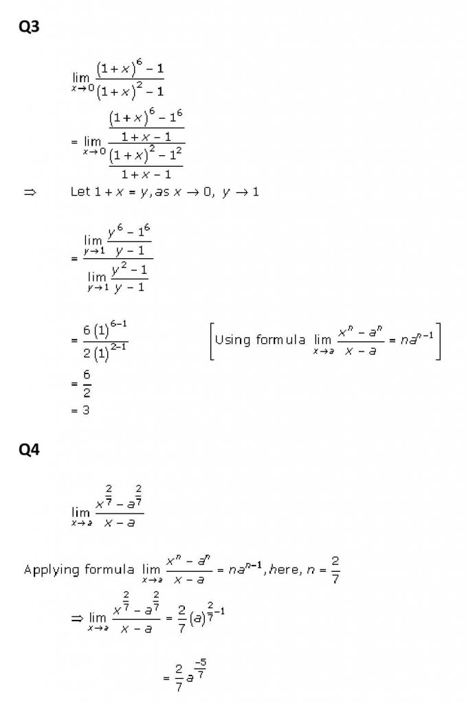 NCERT Solutions Class 11 Mathematics RD Sharma Limits-