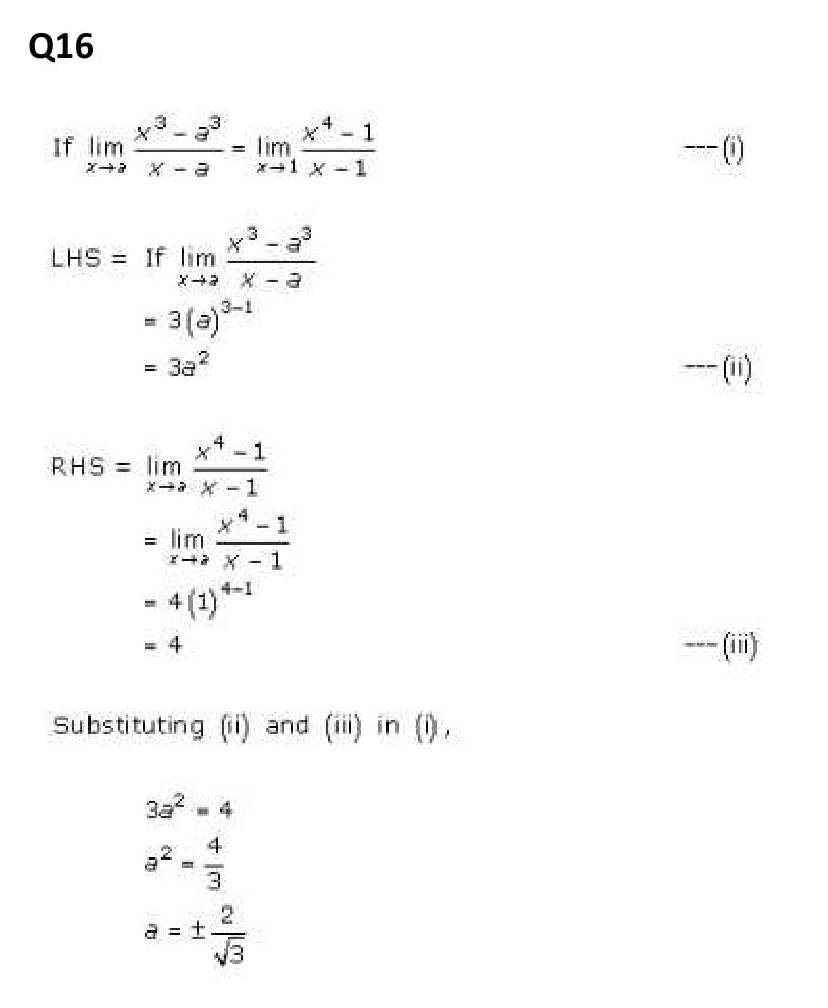 NCERT Solutions Class 11 Mathematics RD Sharma Limits-