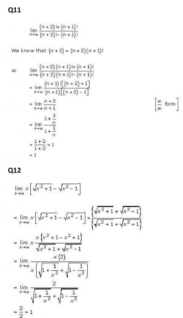 NCERT Solutions Class 11 Mathematics RD Sharma Limits-