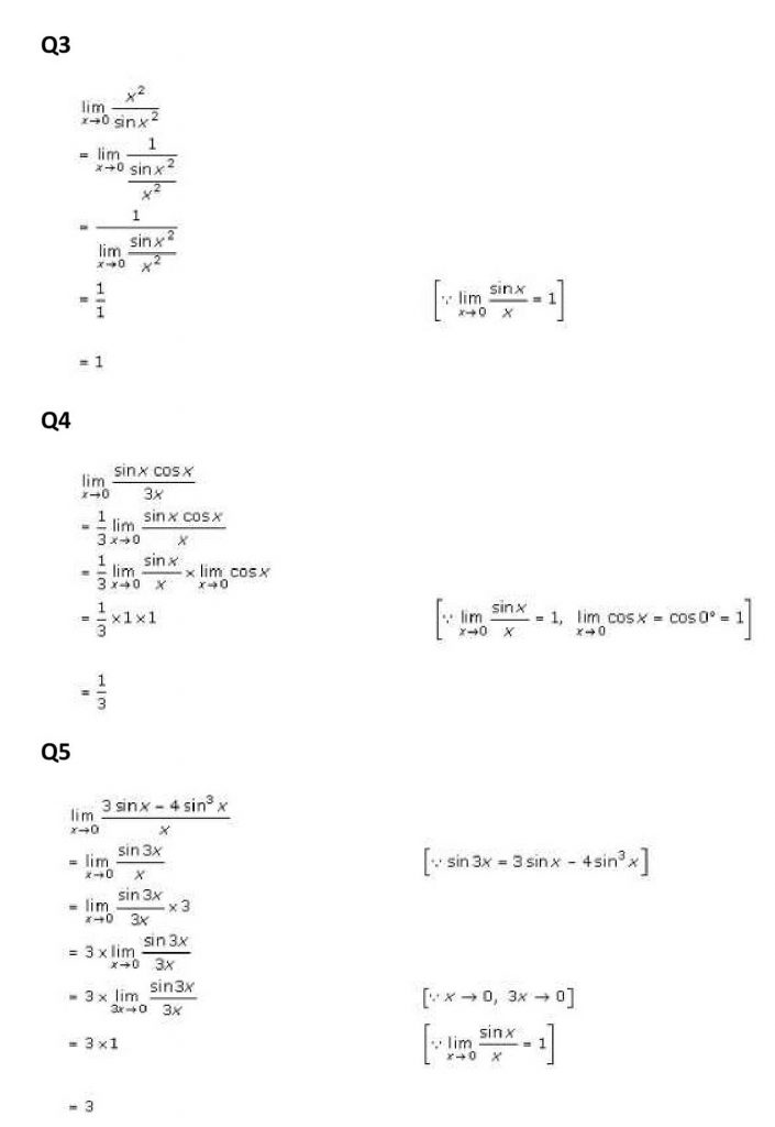 NCERT Solutions Class 11 Mathematics RD Sharma Limits-