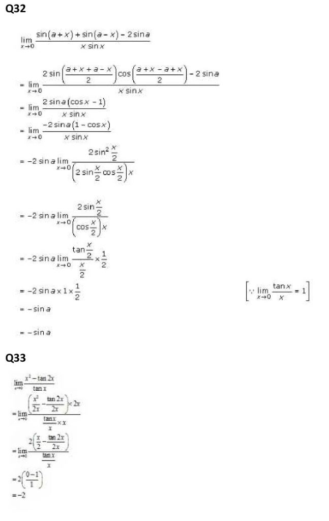 NCERT Solutions Class 11 Mathematics RD Sharma Limits-