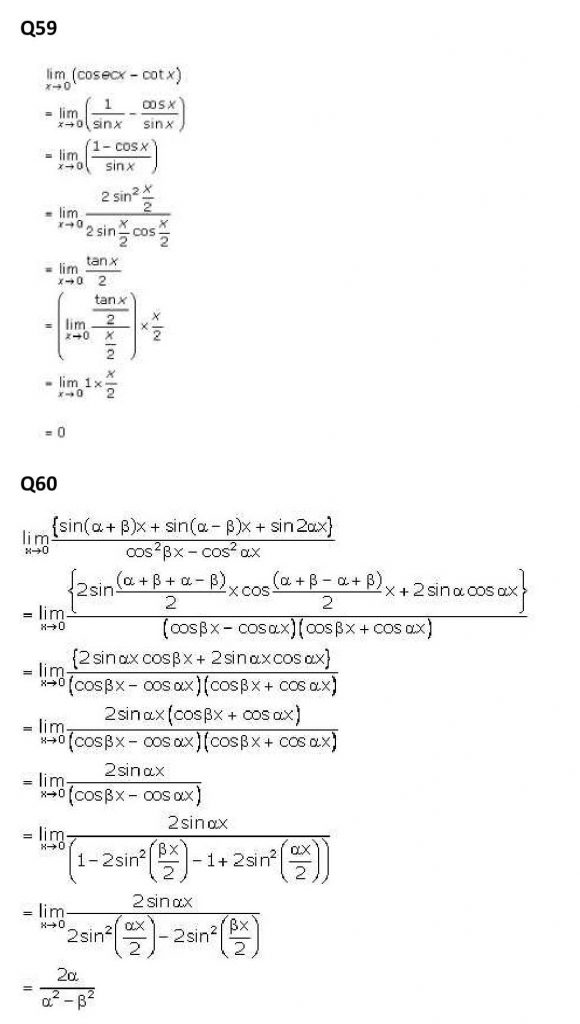 NCERT Solutions Class 11 Mathematics RD Sharma Limits-