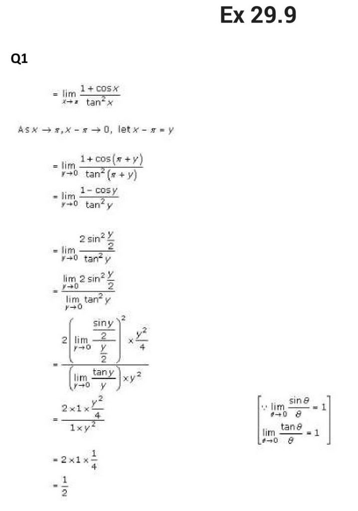 NCERT Solutions Class 11 Mathematics RD Sharma Limits-