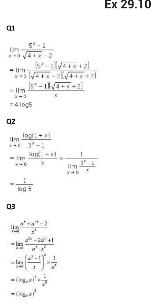 NCERT Solutions Class 11 Mathematics RD Sharma Limits-