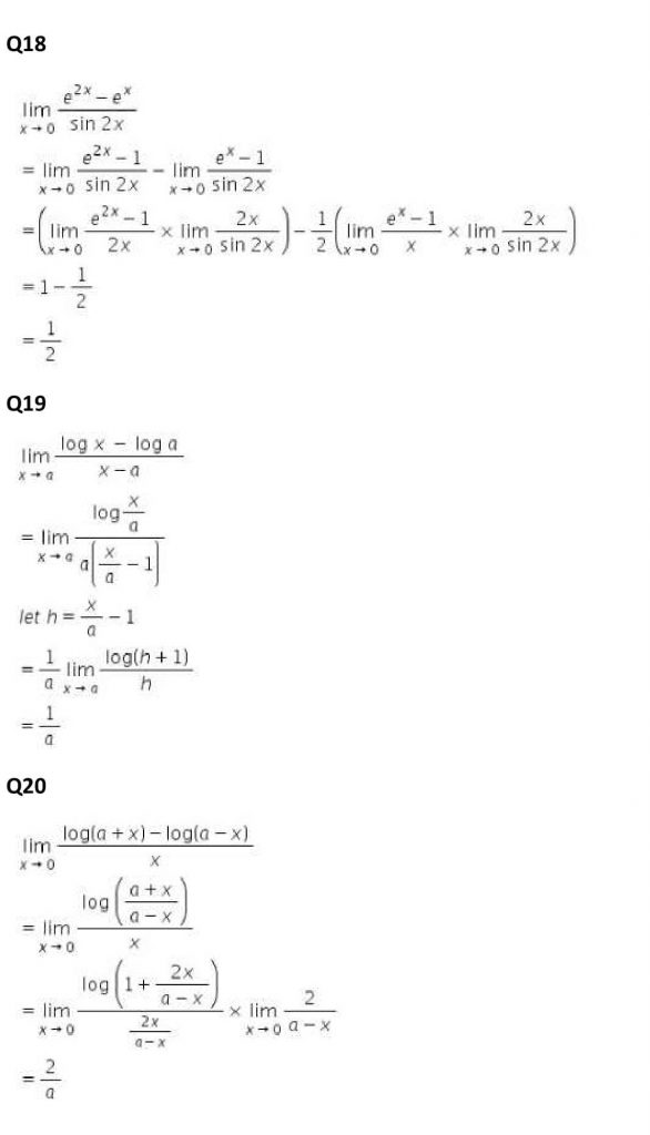 NCERT Solutions Class 11 Mathematics RD Sharma Limits-