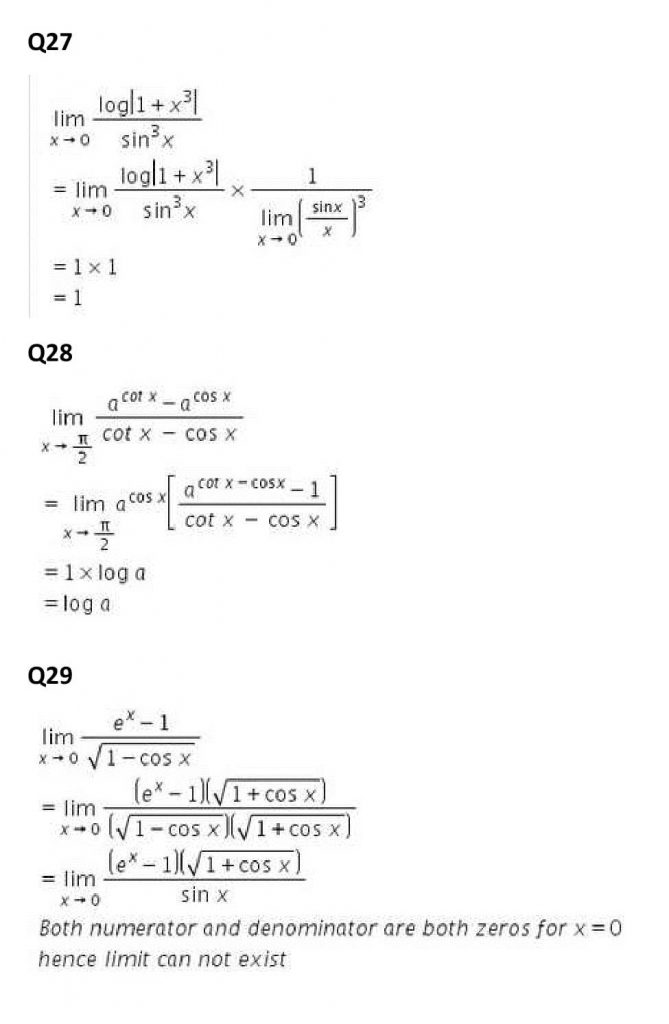 NCERT Solutions Class 11 Mathematics RD Sharma Limits-