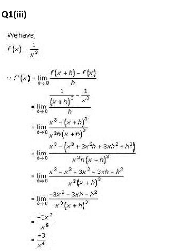 NCERT Solutions Class 11 Mathematics RD Sharma Derivatives-