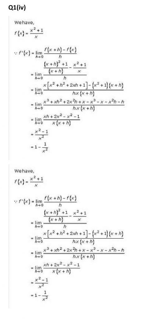 NCERT Solutions Class 11 Mathematics RD Sharma Derivatives-