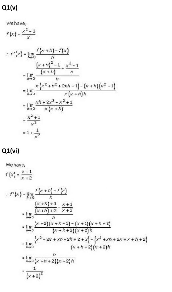 NCERT Solutions Class 11 Mathematics RD Sharma Derivatives-