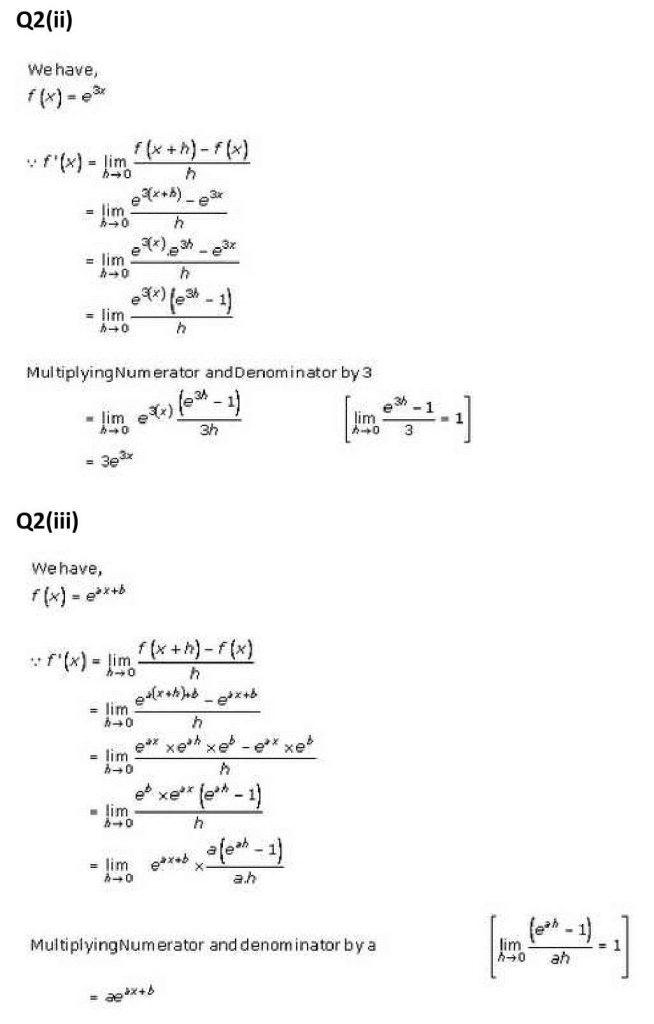 NCERT Solutions Class 11 Mathematics RD Sharma Derivatives-