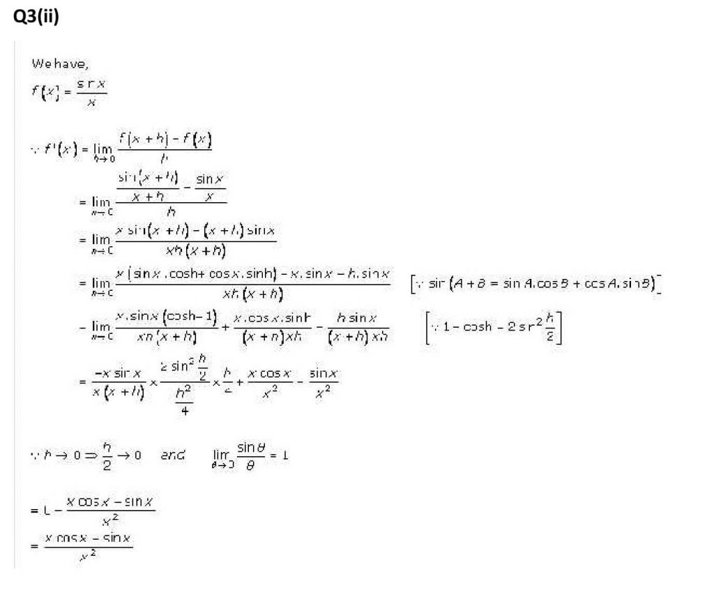 NCERT Solutions Class 11 Mathematics RD Sharma Derivatives-