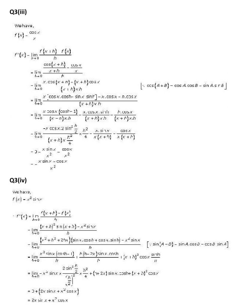 NCERT Solutions Class 11 Mathematics RD Sharma Derivatives-