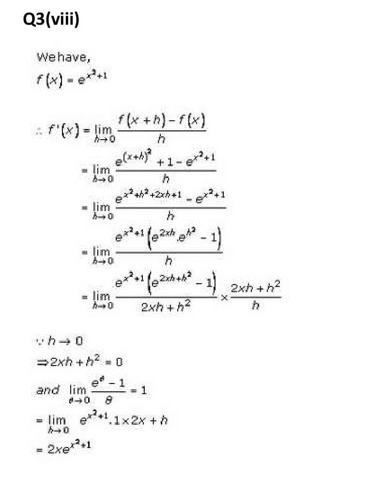 NCERT Solutions Class 11 Mathematics RD Sharma Derivatives-