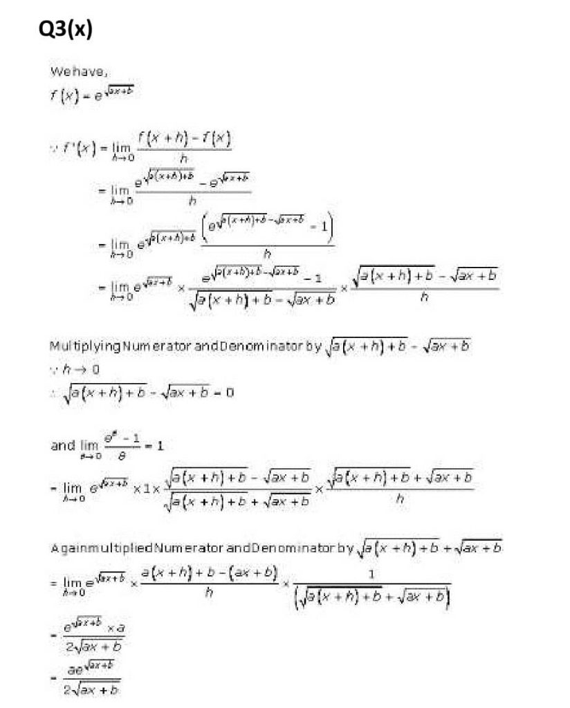 NCERT Solutions Class 11 Mathematics RD Sharma Derivatives-