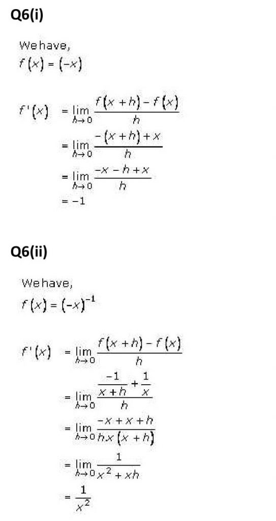 NCERT Solutions Class 11 Mathematics RD Sharma Derivatives-