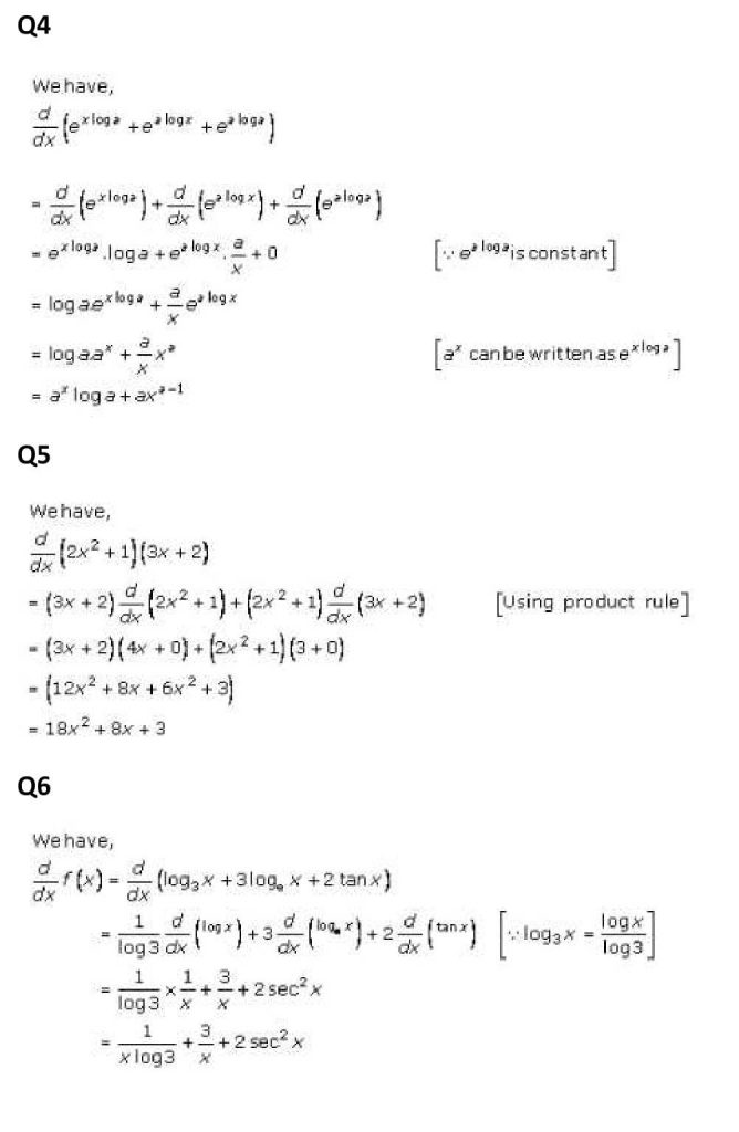 NCERT Solutions Class 11 Mathematics RD Sharma Derivatives-