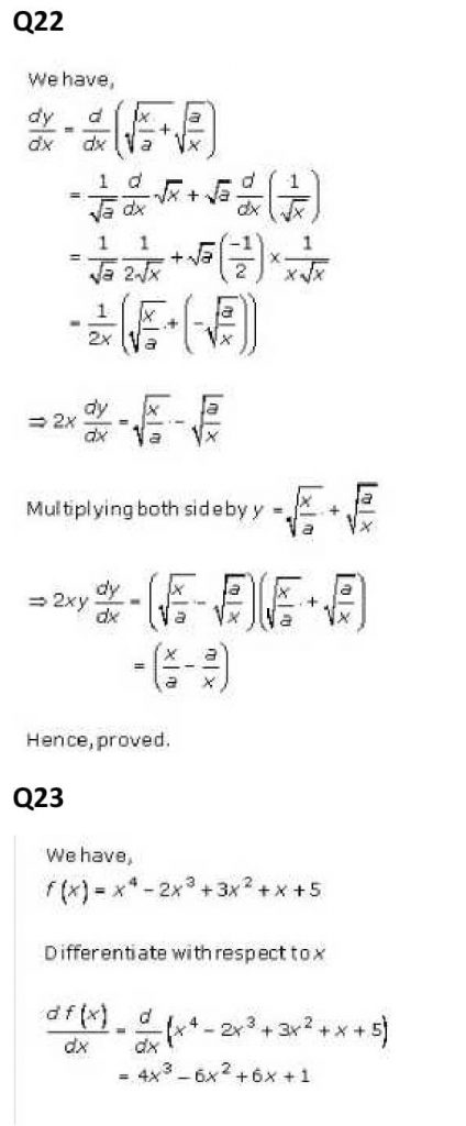 NCERT Solutions Class 11 Mathematics RD Sharma Derivatives-