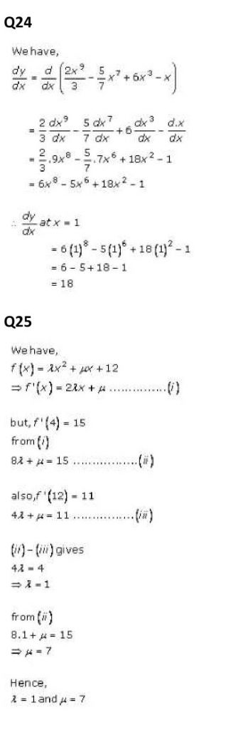 NCERT Solutions Class 11 Mathematics RD Sharma Derivatives-