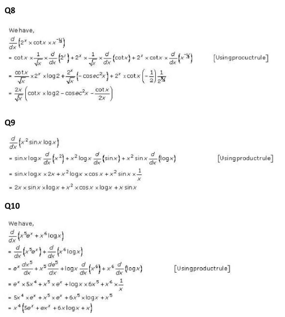 NCERT Solutions Class 11 Mathematics RD Sharma Derivatives-