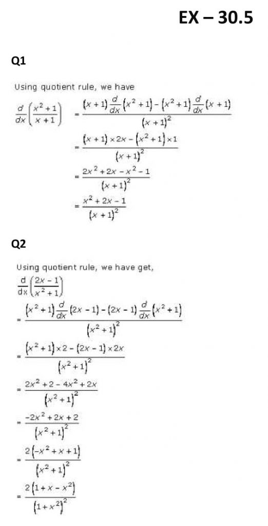 NCERT Solutions Class 11 Mathematics RD Sharma Derivatives-