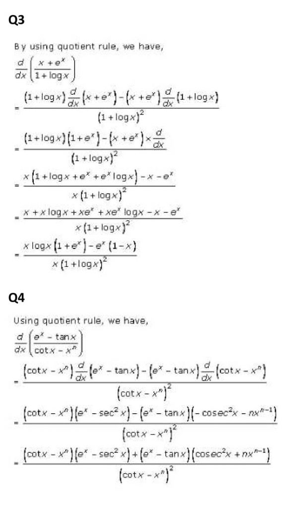 NCERT Solutions Class 11 Mathematics RD Sharma Derivatives-