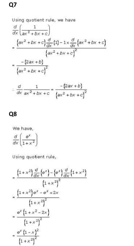 NCERT Solutions Class 11 Mathematics RD Sharma Derivatives-