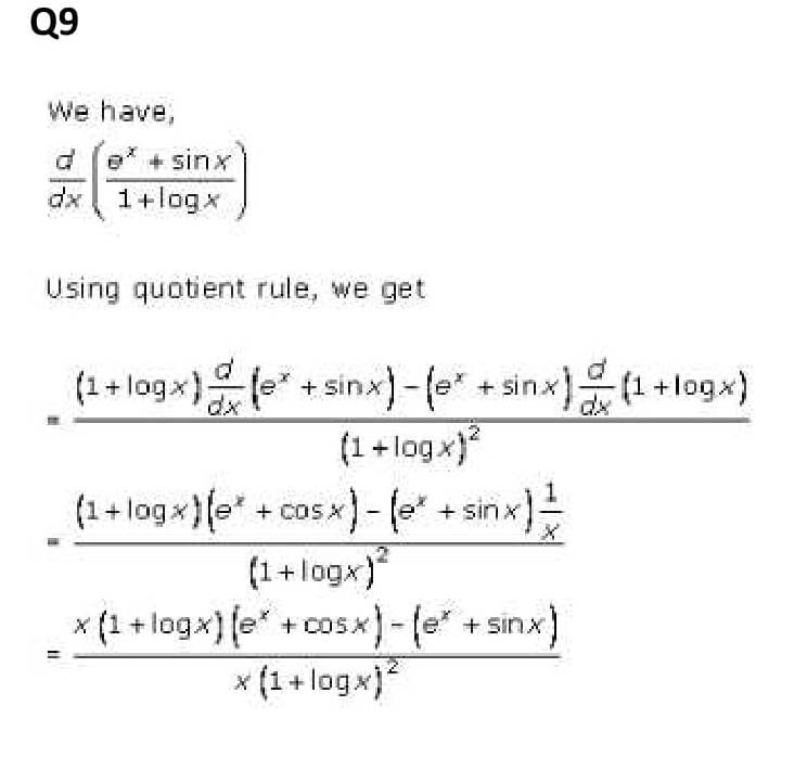 NCERT Solutions Class 11 Mathematics RD Sharma Derivatives-