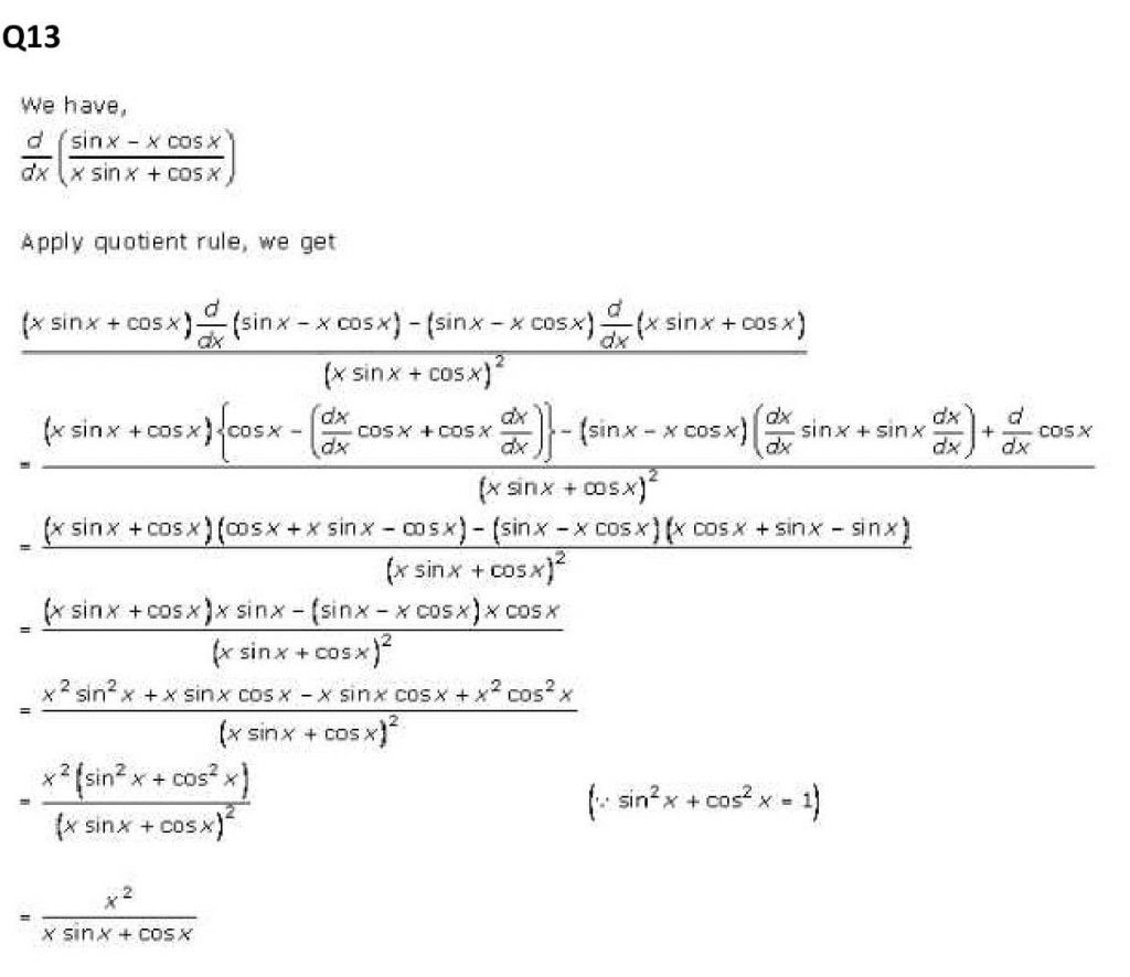 NCERT Solutions Class 11 Mathematics RD Sharma Derivatives-