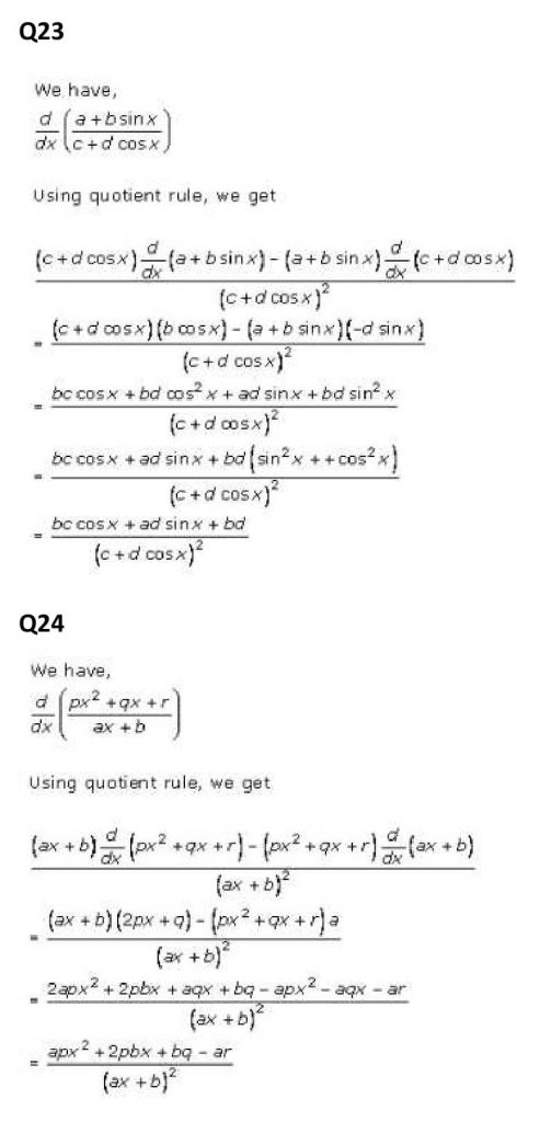 NCERT Solutions Class 11 Mathematics RD Sharma Derivatives-