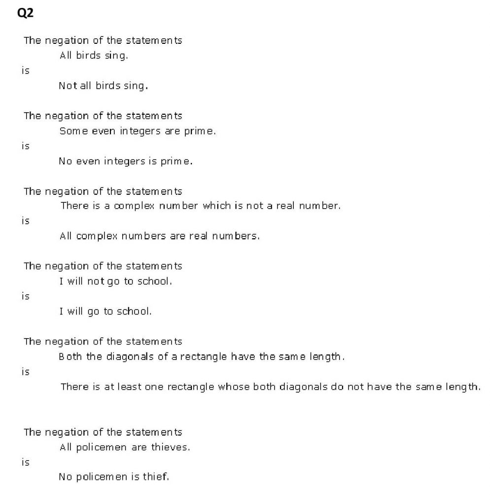 NCERT Solutions Class 11 Mathematics RD Sharma Mathematical Reasoning-