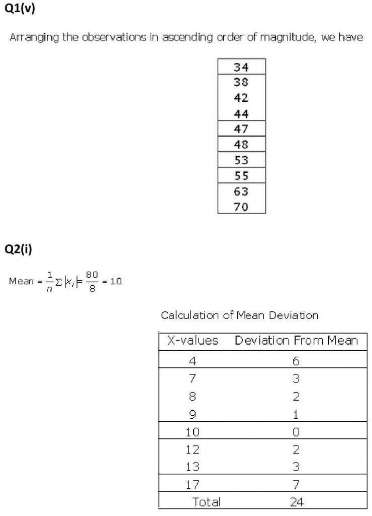 NCERT Solutions Class 11 Mathematics RD Sharma Statistics-