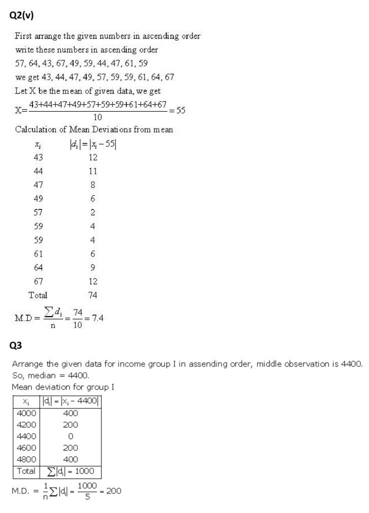 NCERT Solutions Class 11 Mathematics RD Sharma Statistics-
