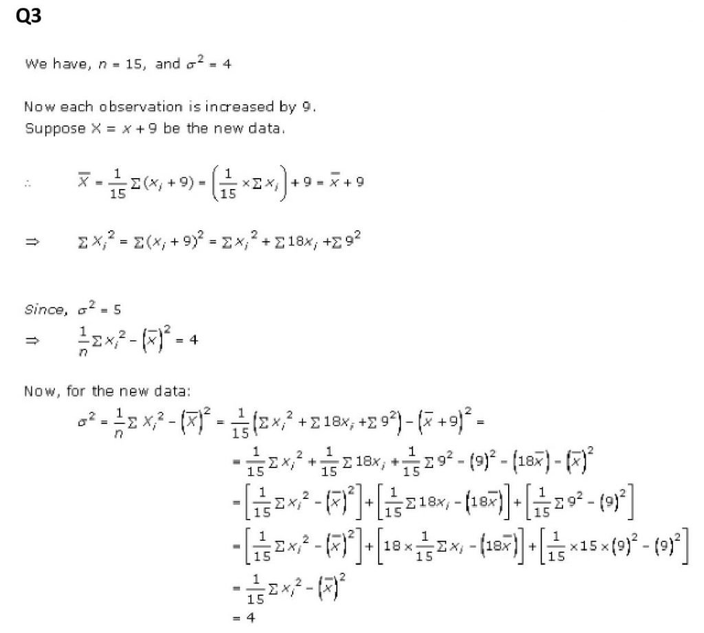 NCERT Solutions Class 11 Mathematics RD Sharma Statistics-