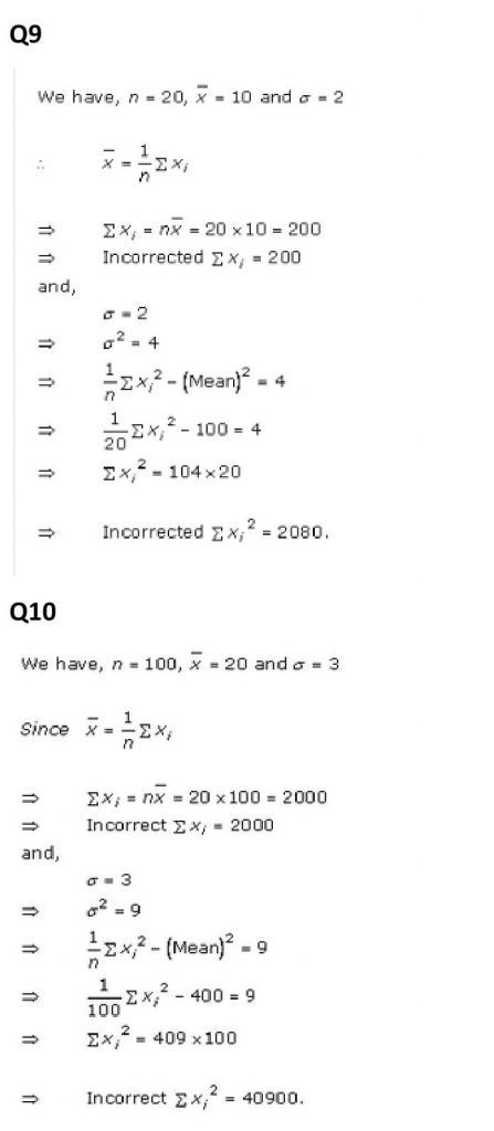 NCERT Solutions Class 11 Mathematics RD Sharma Statistics-