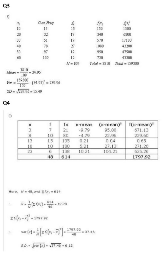 NCERT Solutions Class 11 Mathematics RD Sharma Statistics-