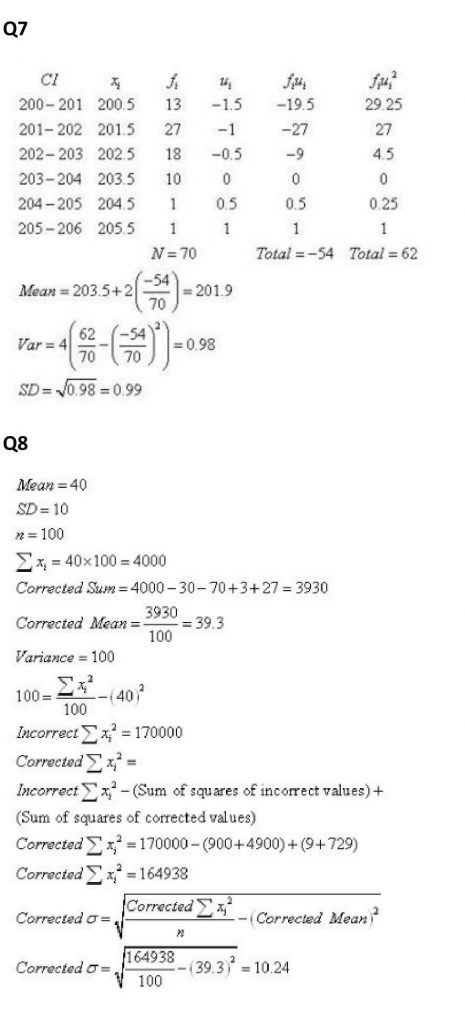 NCERT Solutions Class 11 Mathematics RD Sharma Statistics-