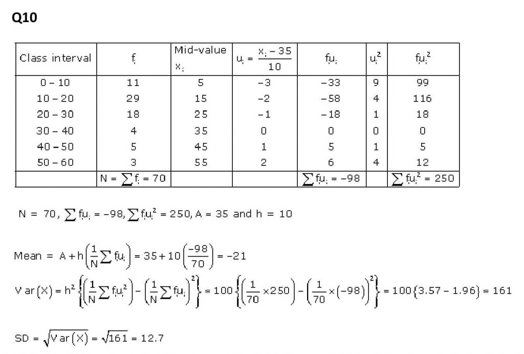 NCERT Solutions Class 11 Mathematics RD Sharma Statistics-