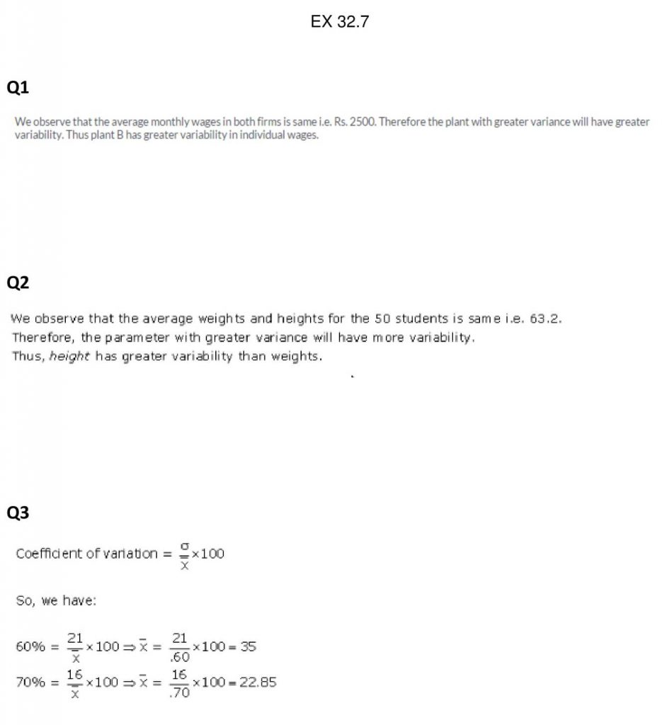 NCERT Solutions Class 11 Mathematics RD Sharma Statistics-