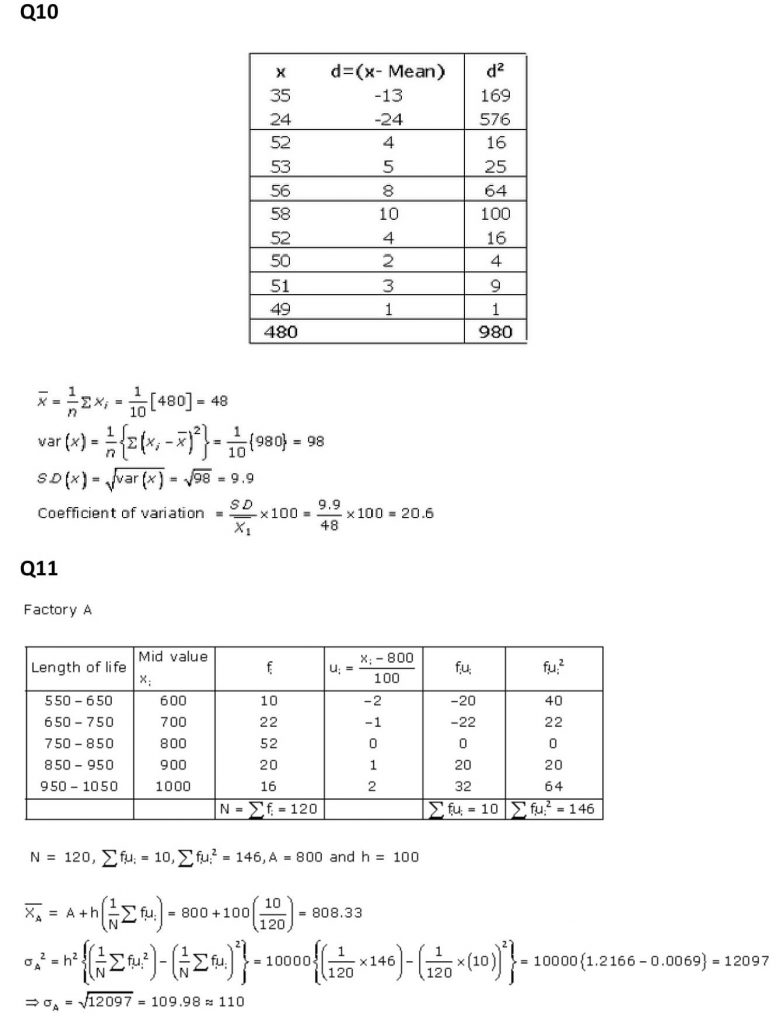 NCERT Solutions Class 11 Mathematics RD Sharma Statistics-