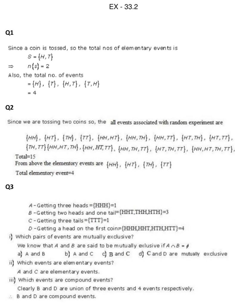 NCERT Solutions Class 11 Mathematics RD Sharma Probability-