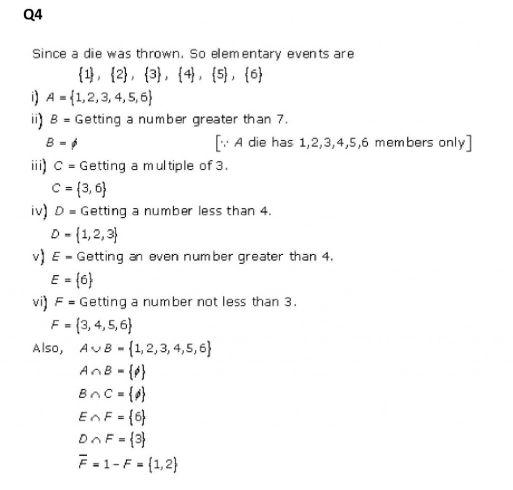 NCERT Solutions Class 11 Mathematics RD Sharma Probability-