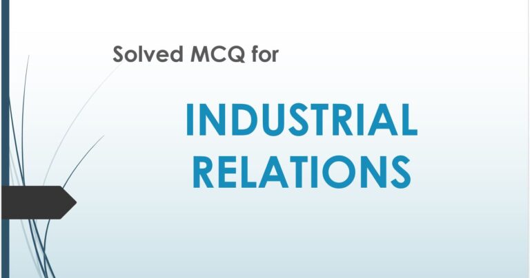 MCQ for Industrial relations
